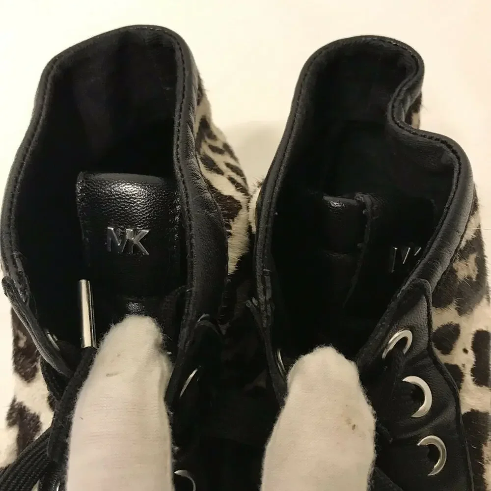 MICHAEL KORS Mid Top Pony hair Sneakers Size 6 - Picture 3 of 8